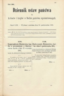 Dziennik Ustaw Państwa dla Królestw i Krajów w Radzie Państwa Reprezentowanych. 1901, cz. 70