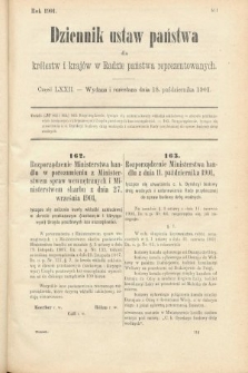 Dziennik Ustaw Państwa dla Królestw i Krajów w Radzie Państwa Reprezentowanych. 1901, cz. 72