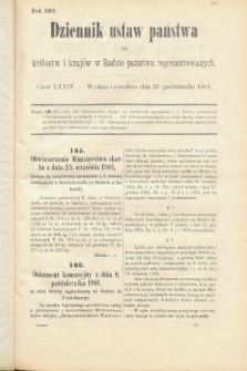 Dziennik Ustaw Państwa dla Królestw i Krajów w Radzie Państwa Reprezentowanych. 1901, cz. 74