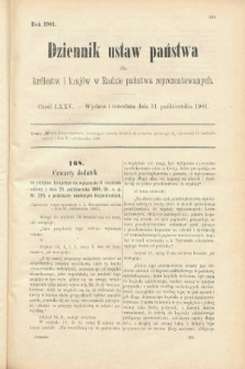 Dziennik Ustaw Państwa dla Królestw i Krajów w Radzie Państwa Reprezentowanych. 1901, cz. 75
