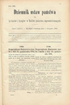 Dziennik Ustaw Państwa dla Królestw i Krajów w Radzie Państwa Reprezentowanych. 1901, cz. 76
