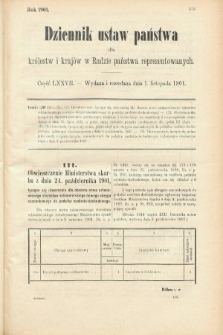 Dziennik Ustaw Państwa dla Królestw i Krajów w Radzie Państwa Reprezentowanych. 1901, cz. 77