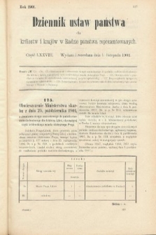 Dziennik Ustaw Państwa dla Królestw i Krajów w Radzie Państwa Reprezentowanych. 1901, cz. 78
