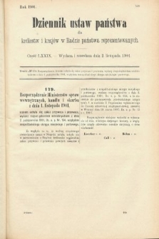 Dziennik Ustaw Państwa dla Królestw i Krajów w Radzie Państwa Reprezentowanych. 1901, cz. 79