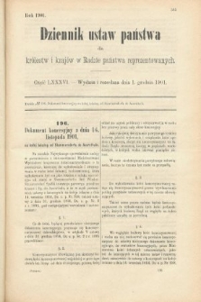 Dziennik Ustaw Państwa dla Królestw i Krajów w Radzie Państwa Reprezentowanych. 1901, cz. 86
