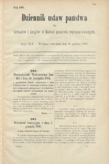 Dziennik Ustaw Państwa dla Królestw i Krajów w Radzie Państwa Reprezentowanych. 1901, cz. 91