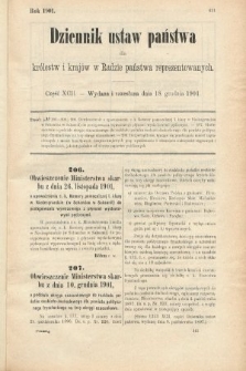 Dziennik Ustaw Państwa dla Królestw i Krajów w Radzie Państwa Reprezentowanych. 1901, cz. 92
