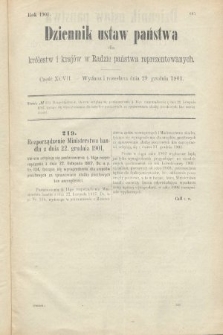 Dziennik Ustaw Państwa dla Królestw i Krajów w Radzie Państwa Reprezentowanych. 1901, cz. 97