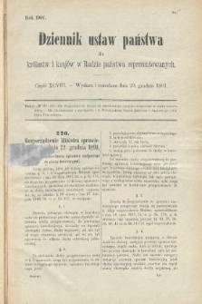 Dziennik Ustaw Państwa dla Królestw i Krajów w Radzie Państwa Reprezentowanych. 1901, cz. 98