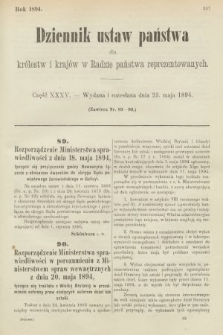 Dziennik Ustaw Państwa dla Królestw i Krajów w Radzie Państwa Reprezentowanych. 1894, cz. 35