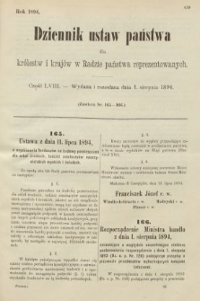 Dziennik Ustaw Państwa dla Królestw i Krajów w Radzie Państwa Reprezentowanych. 1894, cz. 58