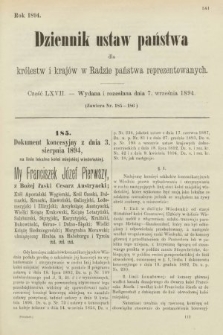 Dziennik Ustaw Państwa dla Królestw i Krajów w Radzie Państwa Reprezentowanych. 1894, cz. 67