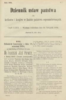 Dziennik Ustaw Państwa dla Królestw i Krajów w Radzie Państwa Reprezentowanych. 1894, cz. 80
