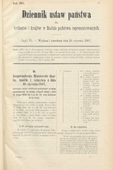 Dziennik Ustaw Państwa dla Królestw i Krajów w Radzie Państwa Reprezentowanych. 1907, cz. 6