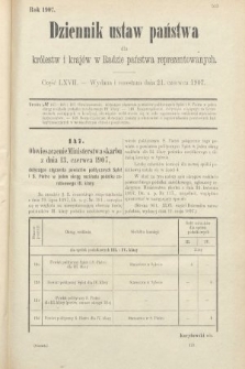 Dziennik Ustaw Państwa dla Królestw i Krajów w Radzie Państwa Reprezentowanych. 1907, cz. 67