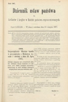 Dziennik Ustaw Państwa dla Królestw i Krajów w Radzie Państwa Reprezentowanych. 1907, cz. 83