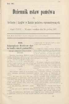 Dziennik Ustaw Państwa dla Królestw i Krajów w Radzie Państwa Reprezentowanych. 1907, cz. 123
