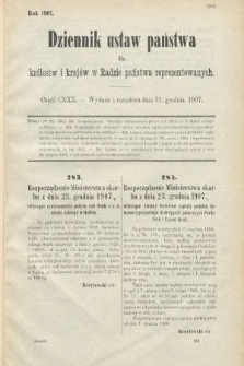 Dziennik Ustaw Państwa dla Królestw i Krajów w Radzie Państwa Reprezentowanych. 1907, cz. 130