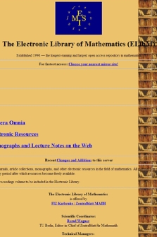 The Electronic Library of Mathematics (ELibM)