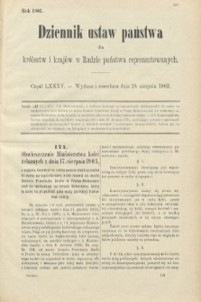Dziennik Ustaw Państwa dla Królestw i Krajów w Radzie Państwa Reprezentowanych. 1903, cz. 85