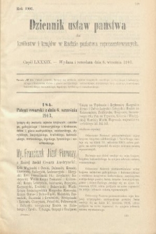 Dziennik Ustaw Państwa dla Królestw i Krajów w Radzie Państwa Reprezentowanych. 1903, cz. 89