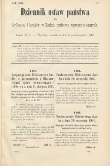 Dziennik Ustaw Państwa dla Królestw i Krajów w Radzie Państwa Reprezentowanych. 1903, cz. 96