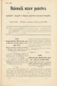 Dziennik Ustaw Państwa dla Królestw i Krajów w Radzie Państwa Reprezentowanych. 1903, cz. 113