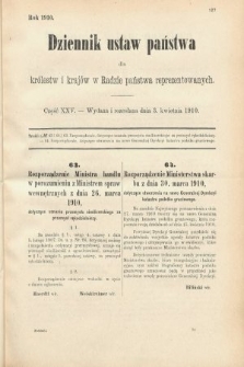Dziennik Ustaw Państwa dla Królestw i Krajów w Radzie Państwa Reprezentowanych. 1910, cz. 25