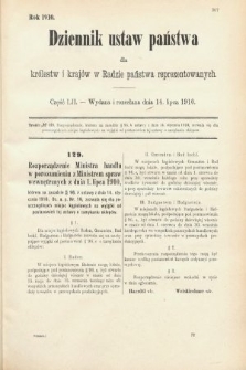 Dziennik Ustaw Państwa dla Królestw i Krajów w Radzie Państwa Reprezentowanych. 1910, cz. 52