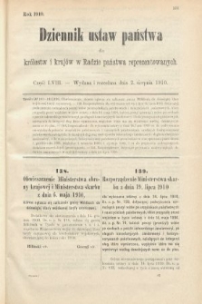 Dziennik Ustaw Państwa dla Królestw i Krajów w Radzie Państwa Reprezentowanych. 1910, cz. 58