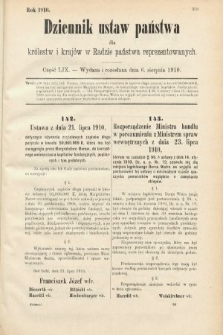 Dziennik Ustaw Państwa dla Królestw i Krajów w Radzie Państwa Reprezentowanych. 1910, cz. 59