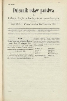 Dziennik Ustaw Państwa dla Królestw i Krajów w Radzie Państwa Reprezentowanych. 1910, cz. 64