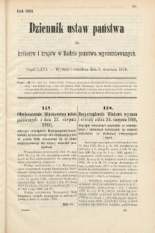 Dziennik Ustaw Państwa dla Królestw i Krajów w Radzie Państwa Reprezentowanych. 1910, cz. 66