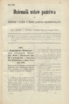 Dziennik Ustaw Państwa dla Królestw i Krajów w Radzie Państwa Reprezentowanych. 1910, cz. 84