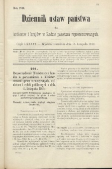 Dziennik Ustaw Państwa dla Królestw i Krajów w Radzie Państwa Reprezentowanych. 1910, cz. 86