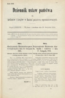 Dziennik Ustaw Państwa dla Królestw i Krajów w Radzie Państwa Reprezentowanych. 1910, cz. 87