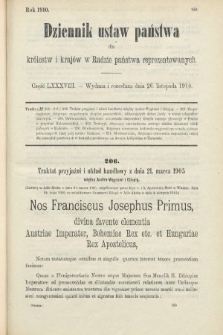 Dziennik Ustaw Państwa dla Królestw i Krajów w Radzie Państwa Reprezentowanych. 1910, cz. 88