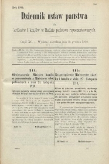 Dziennik Ustaw Państwa dla Królestw i Krajów w Radzie Państwa Reprezentowanych. 1910, cz. 90