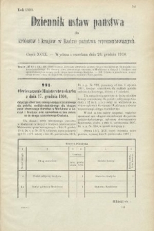 Dziennik Ustaw Państwa dla Królestw i Krajów w Radzie Państwa Reprezentowanych. 1910, cz. 99
