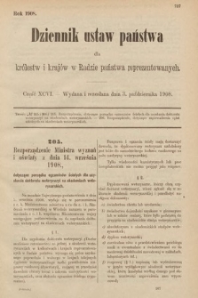Dziennik Ustaw Państwa dla Królestw i Krajów w Radzie Państwa Reprezentowanych. 1908, cz. 96