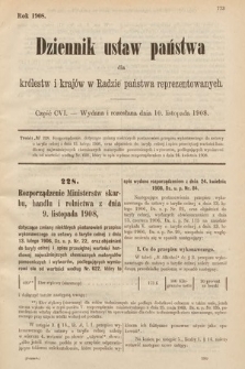 Dziennik Ustaw Państwa dla Królestw i Krajów w Radzie Państwa Reprezentowanych. 1908, cz. 106