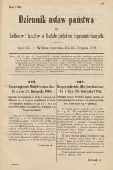 Dziennik Ustaw Państwa dla Królestw i Krajów w Radzie Państwa Reprezentowanych. 1908, cz. 111