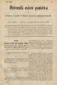 Dziennik Ustaw Państwa dla Królestw i Krajów w Radzie Państwa Reprezentowanych. 1908, cz. 125