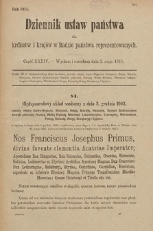 Dziennik Ustaw Państwa dla Królestw i Krajów w Radzie Państwa Reprezentowanych. 1911, cz. 34