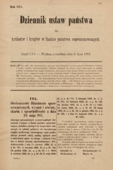 Dziennik Ustaw Państwa dla Królestw i Krajów w Radzie Państwa Reprezentowanych. 1911, cz. 56