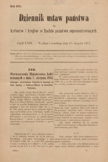 Dziennik Ustaw Państwa dla Królestw i Krajów w Radzie Państwa Reprezentowanych. 1911, cz. 69