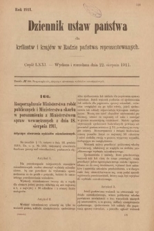 Dziennik Ustaw Państwa dla Królestw i Krajów w Radzie Państwa Reprezentowanych. 1911, cz. 71