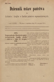 Dziennik Ustaw Państwa dla Królestw i Krajów w Radzie Państwa Reprezentowanych. 1911, cz. 72