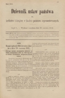 Dziennik Ustaw Państwa dla Królestw i Krajów w Radzie Państwa Reprezentowanych. 1912, cz. 50