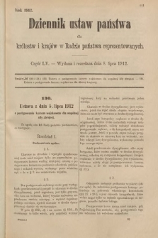 Dziennik Ustaw Państwa dla Królestw i Krajów w Radzie Państwa Reprezentowanych. 1912, cz. 55